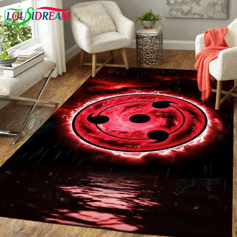Anime Sharingan Carpet Rug Large Soft Flannel Floor Mat for Bedroom Living Room Decor Lightweight Blanket for Adults Kids Gift