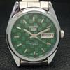 ВОССТАНОВЛЕННЫЕ МУЖСКИЕ АВТОМАТИЧЕСКИЕ ЧАСЫ SEIKO 5 СДЕЛАНО В ЯПОНИИ ЗЕЛЕНЫЙ ЦИФЕРБЛАТ ЗАКАЗНОЙ a440099-2 QV90-a440099