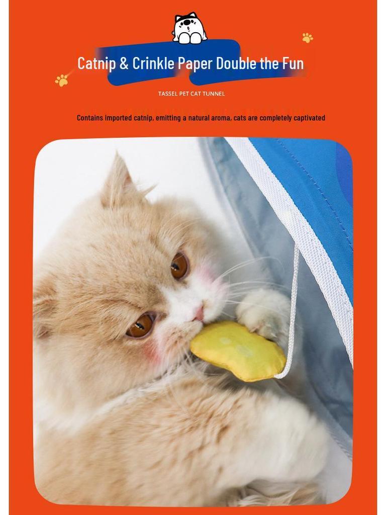 FULED Складной двусторонний шуршащий кошачий туннель: Интерактивный туннель для котят
