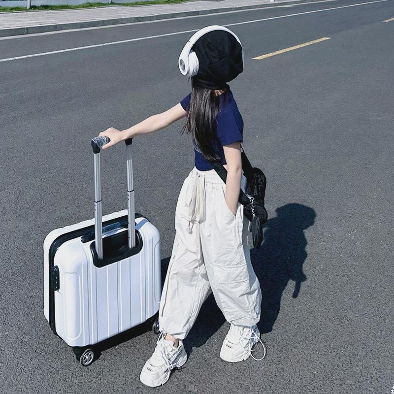 2023 Повседневный комбинезон для уличных танцев для девочек: Универсальные свободные летние брюки широкого кроя с узкой талией.