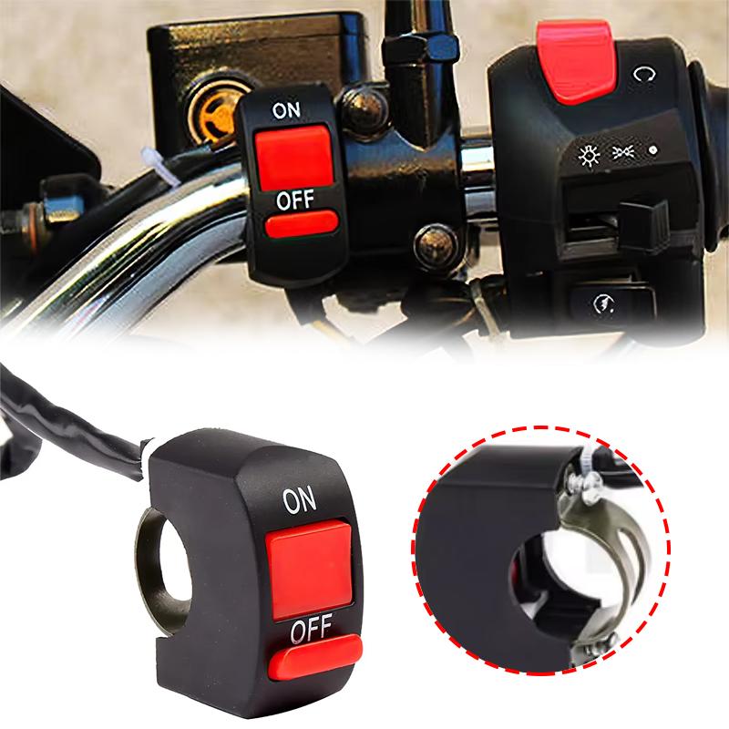 Universal Motorcycle Handlebar Kill Switch Electric Vehicle Headlight Modification Plastic Waterproof 2-Wire Switch