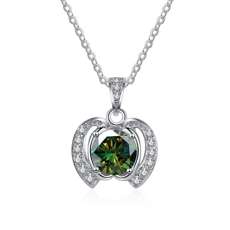 Bague Ringen Трендовое женское круглое ожерелье из муассанита весом 1 карат, подвеска в форме яблока, цепочка на ключицы, серебро 925, ювелирные изделия на Рождество