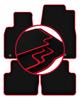 Велюровые коврики с красной окантовкой для: Mazda 3 IV хэтчбек, седан (2019-)