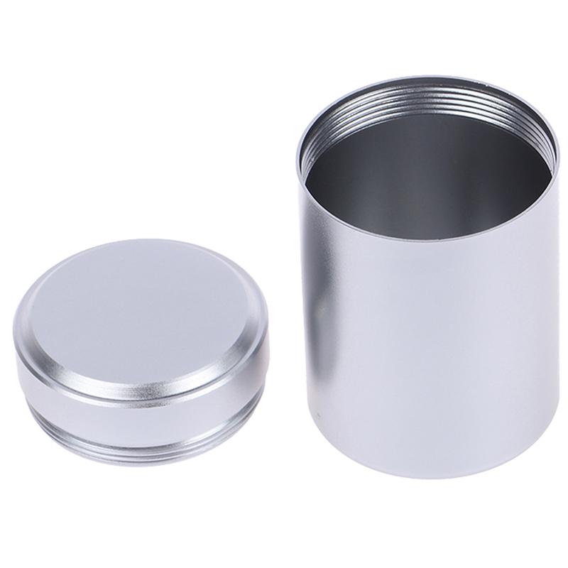 1X Silver Airtight Proof Container Aluminum Herb Stash Metal Sealed Can Tea Jar