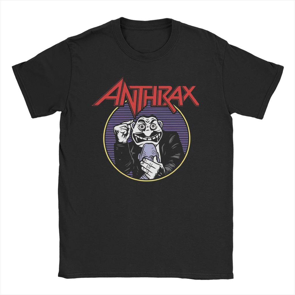 Anthrax Among The Living Mens T Shirt  Vintage Tee Shirt Short Sleeve Crew Neck TShirt Pure Cotton Summer Clothes