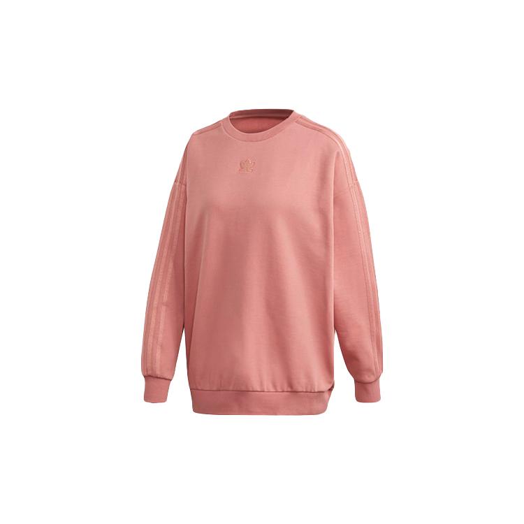 Adidas Originals Sweatshirts Women's Smoke Gray Pink Crew Neck Moderate Regular GM6696