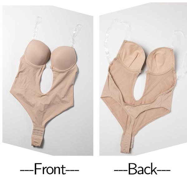 Женский бюстгальтер с открытой спиной, формирователь тела, боди с глубоким V-образным вырезом, стринги, трансформируемый бесшовный костюм с U-образным вырезом