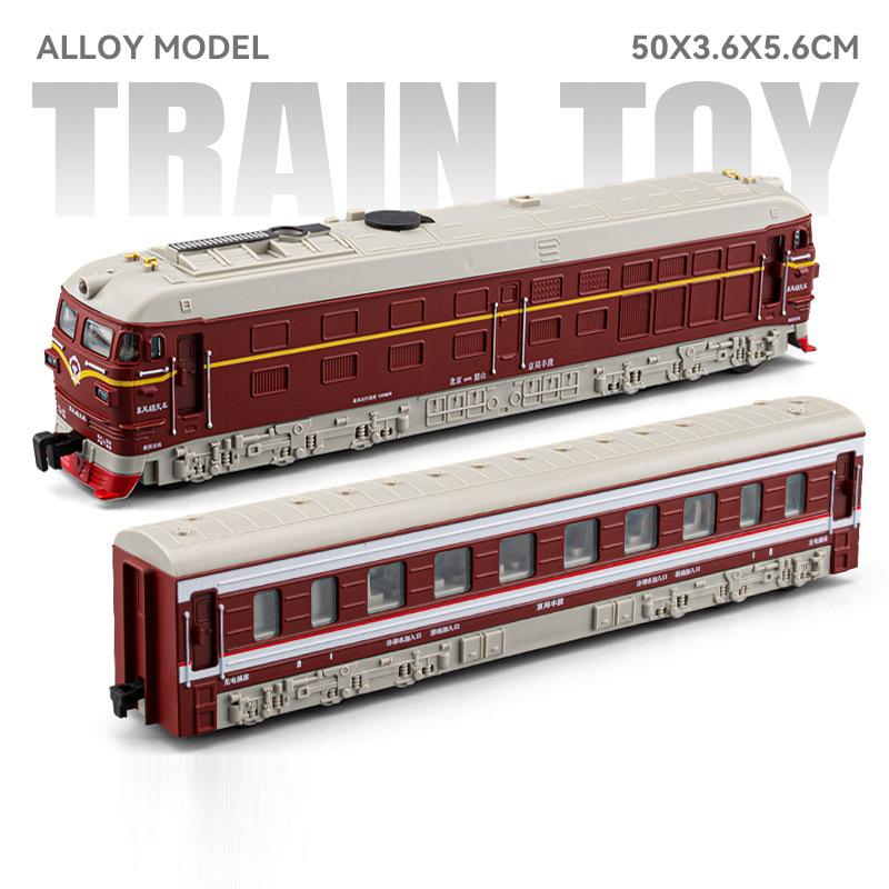 1:32 DongFeng 4B Train Model Toy Car Doors Opened Powered Walking Electric Spray Diesel Alloy Vehicle Music Light Models for Kid