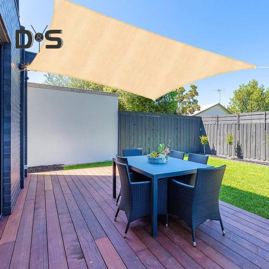 Уличный солнцезащитный парус с ветрозащитной веревкой, прямоугольный навес с защитой от ультрафиолета, проницаемый, дышащий, прочный, для террасы, заднего двора, патио