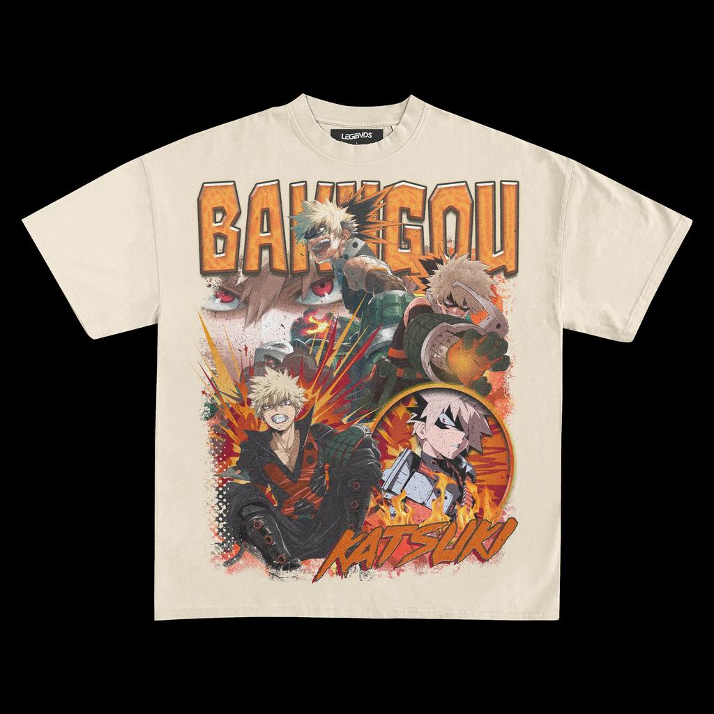 Katsuki Bakugou Tee My Hero Academia T-shirt Women's Men's Oversized Streetwear Y2k Hip Hop Harajuku Short Sleeves High Quality Female Male Clothing