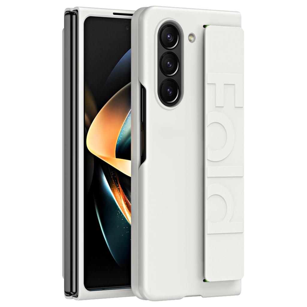 Для Samsung Galaxy Z Fold6 5G Чехол Skin-Touch из ПК с защитой от отпечатков пальцев и эластичным ремешком на запястье