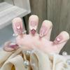 Gentle Blush Gradual Change Manicure Pink Girl Sweetheart Wearing Nail Three-Dimensional Bow Love Manicure Piece