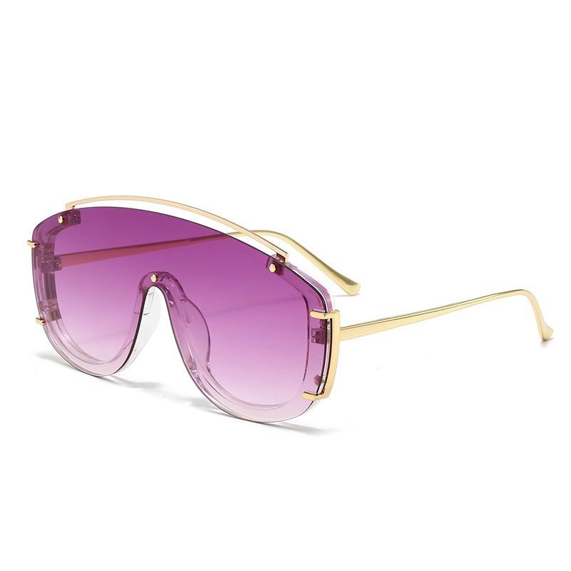 One Piece Large Frame Shield Fashion Trendy Women Sunglasses