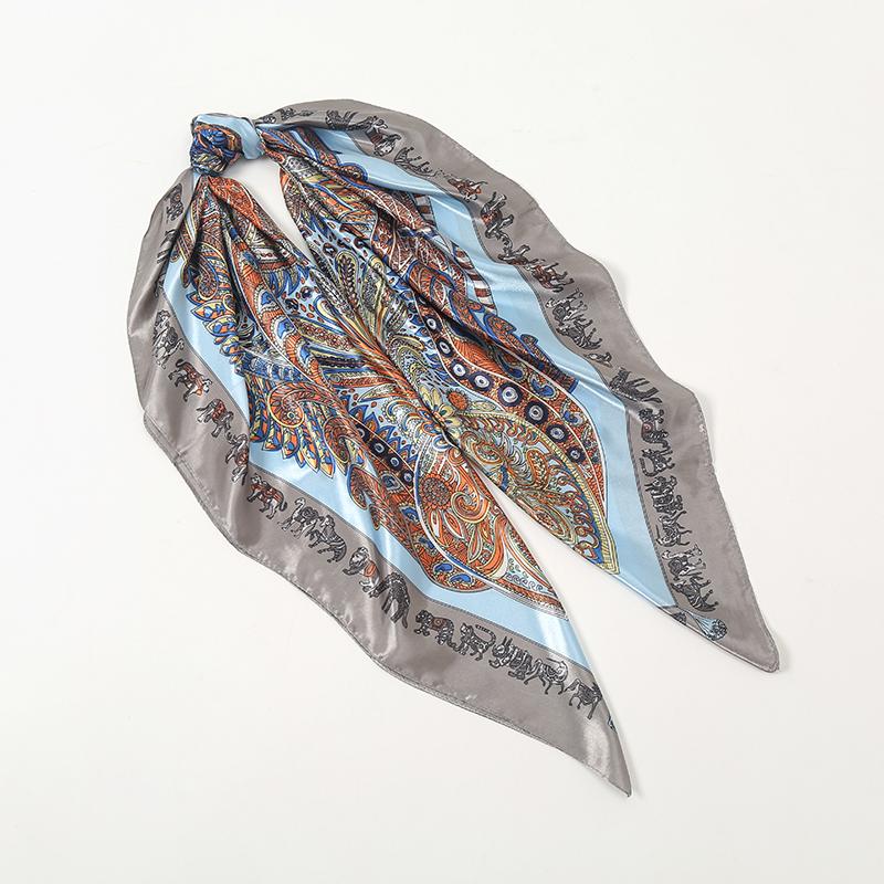 Шелковый платок для волос Scarftop Женский летний атласный головной платок Фуляр Бандана для волос Мягкий шейный платок Хиджаб для леди