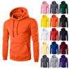 Men's Solid Color Hooded Sweatshirt Men's Casual Sports Long Sleeved Pullover Sweatshirt