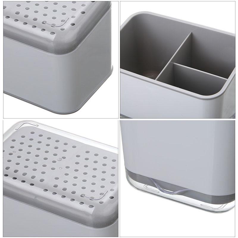 3 Grid Kitchen Utensil Holder Drainable Cutlery Caddy For Spoons Forks Knives Space Saving Countertop Organizer For Home Kitch