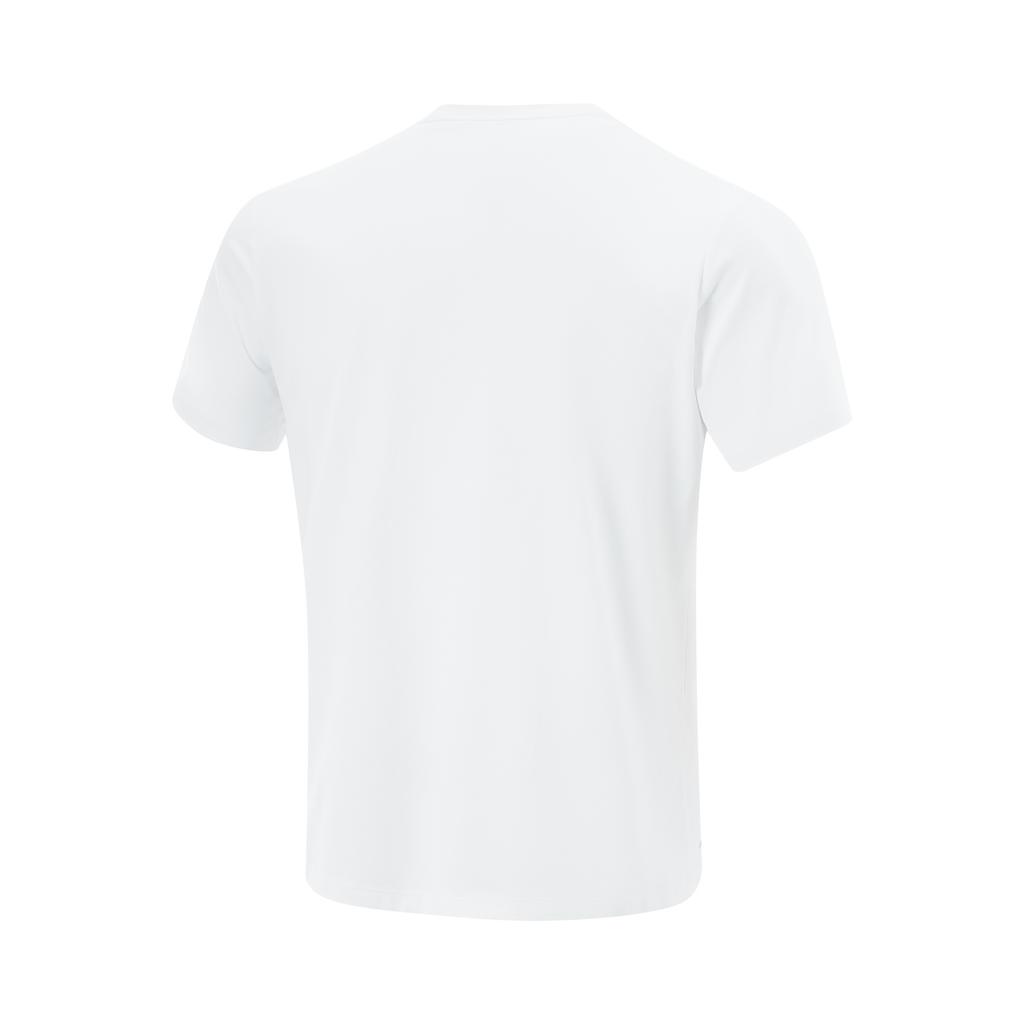 Li-Ning Удобная Быстросохнущая Универсальная Футболка с Коротким Рукавом Мужские Топы Белый ATSV115-9