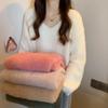 Imitation Mink Fur Soft Warm Pullovers Sweater Women Autumn Winter Clothing Long Sleeve V-neck Women Sweaters Tops Fashion Casual Loose Jumpers 25371
