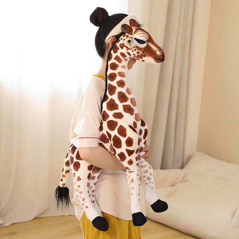 Cartoon Giraffes Plush Toy Imitation Deer Plush Dolls Stuffed Soft Simulation Toy Kawaii Children Room Decoration Gifts