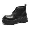 Martin boots couple British style mid-top leather shoes autumn and winter platform heightening black tooling locomotive boots 5643-J