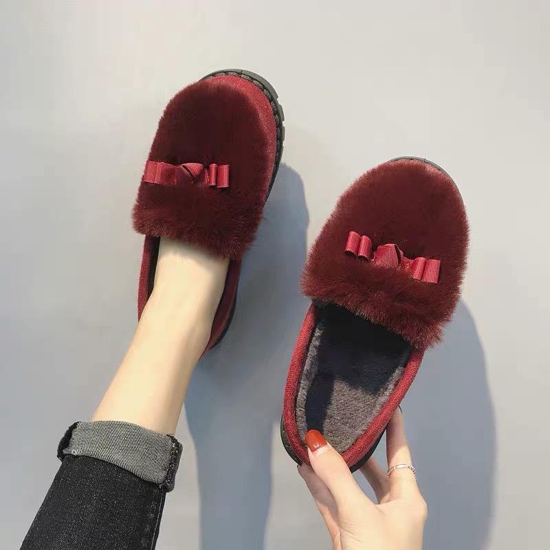 Winter Warm Cotton Slippers Women's Indoor Non-slip Warm Bag Heel Cotton Shoes Soft Sole Mao Mao Doudou Shoes
