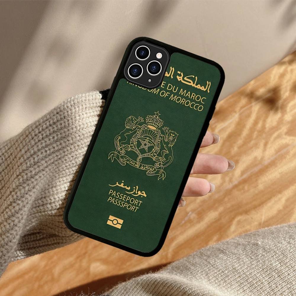 Чехол для телефона с картой и флагом Марокко для IPhone 11 12 13 14 15 16 17 Pro Max Plus PC+TPU