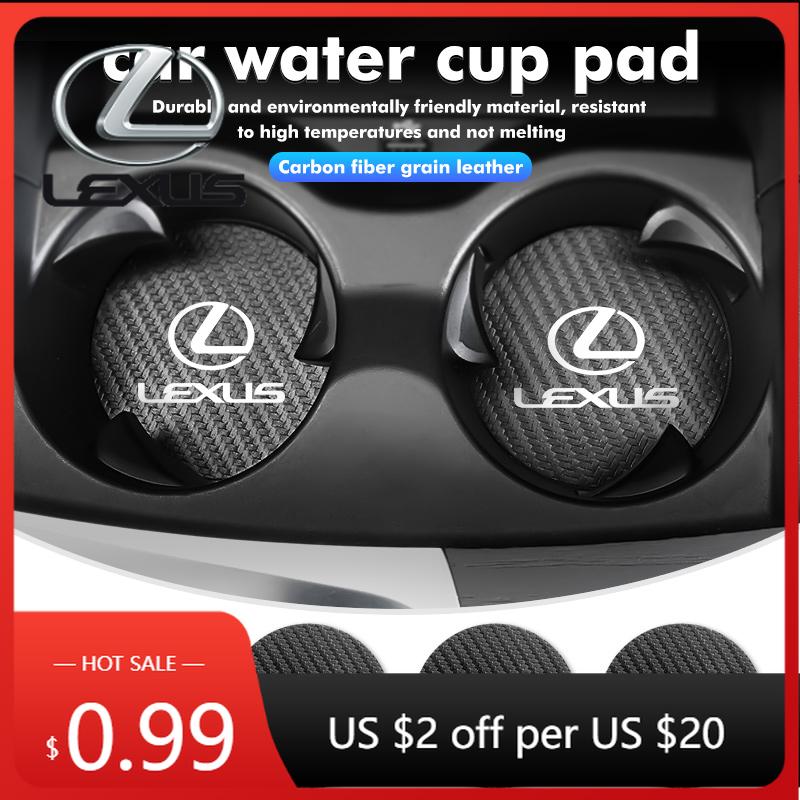 Interior Stickers 2Pcs Car Coaster Water Cup Anti-slip Pad Mat For Lexus UX250h RX450h RX300 GX470 CT200h RX400h NX300h RX350 XN0
