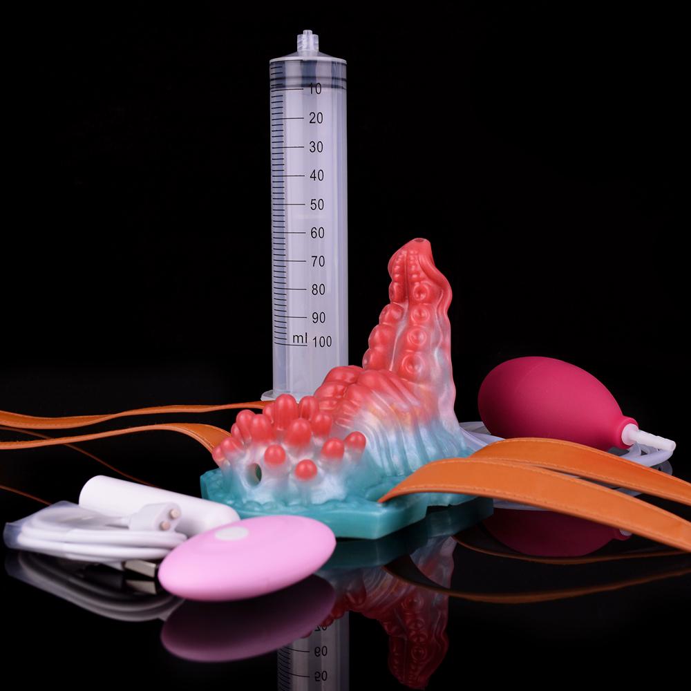 FAAK Remote Control Strapon Vibrating Grinder Silicone Squirting Sex Toys Bumpy Stimulate Prostate Clit Massage Masturbate