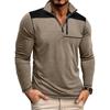 Men's Quarter Zip Up Pullover Tops Slim Fit Lightweight Mock Neck Long Sleeve Sweaters Casual Workout Polo Shirts for Men Casual Golf Sweatshirts