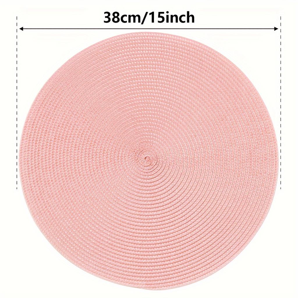 1 Pieces 15-Inch Round Woven PP Placemats, Washable Non-Slip Insulated Table Mats for Home Decor Dining Table Festival Party
