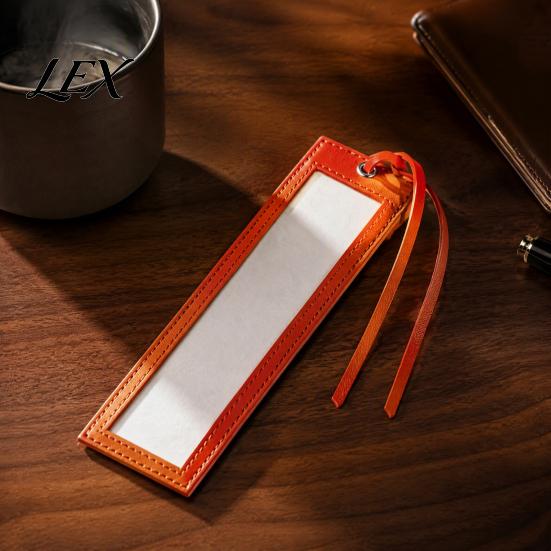 Embroidery Project Accessories Self-Finishing Needlepoint Bookmark, Durable PU Leather Book Functional Displays Marker, Adhesive Backing DIY
