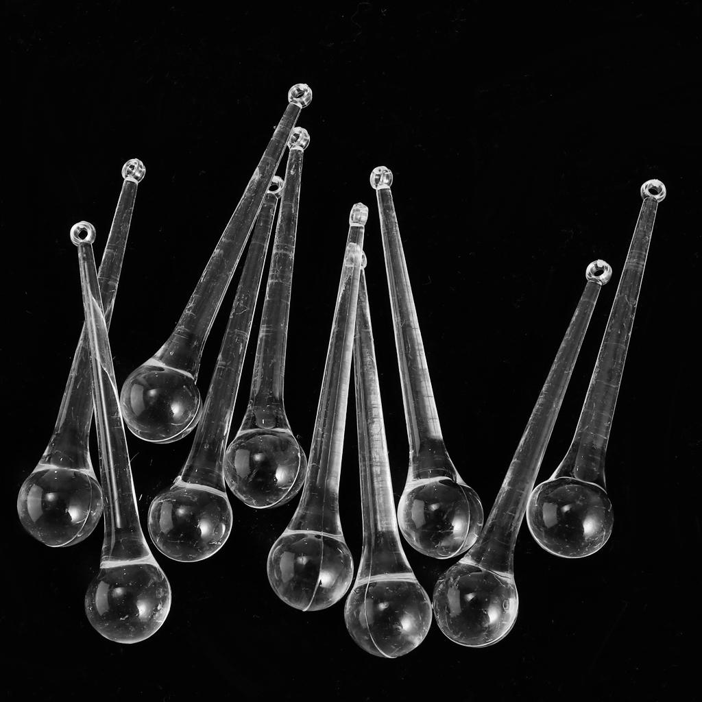 10Pcs Crystal Raindrop Pendant Hanging Icicles Decoration