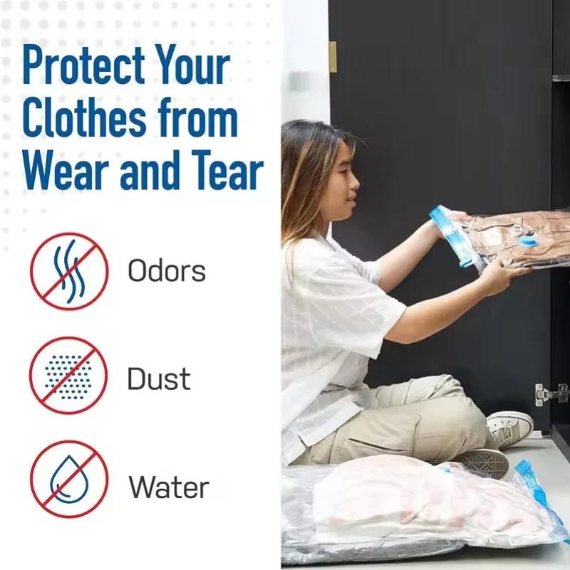 Прочный вакуумный мешок для хранения, больше места, герметичные пакеты для одежды, подушек, постельного белья, шкафа, складной дорожный сжатый органайзер