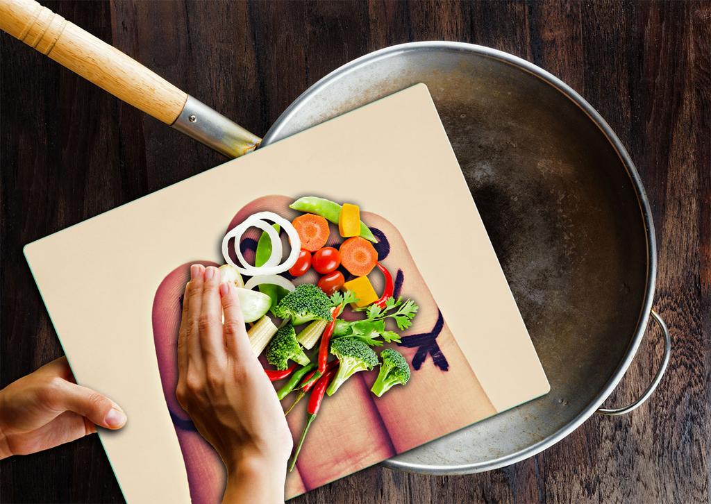 GLASS PLATE CUTTING BOARD 52x40 SMILE