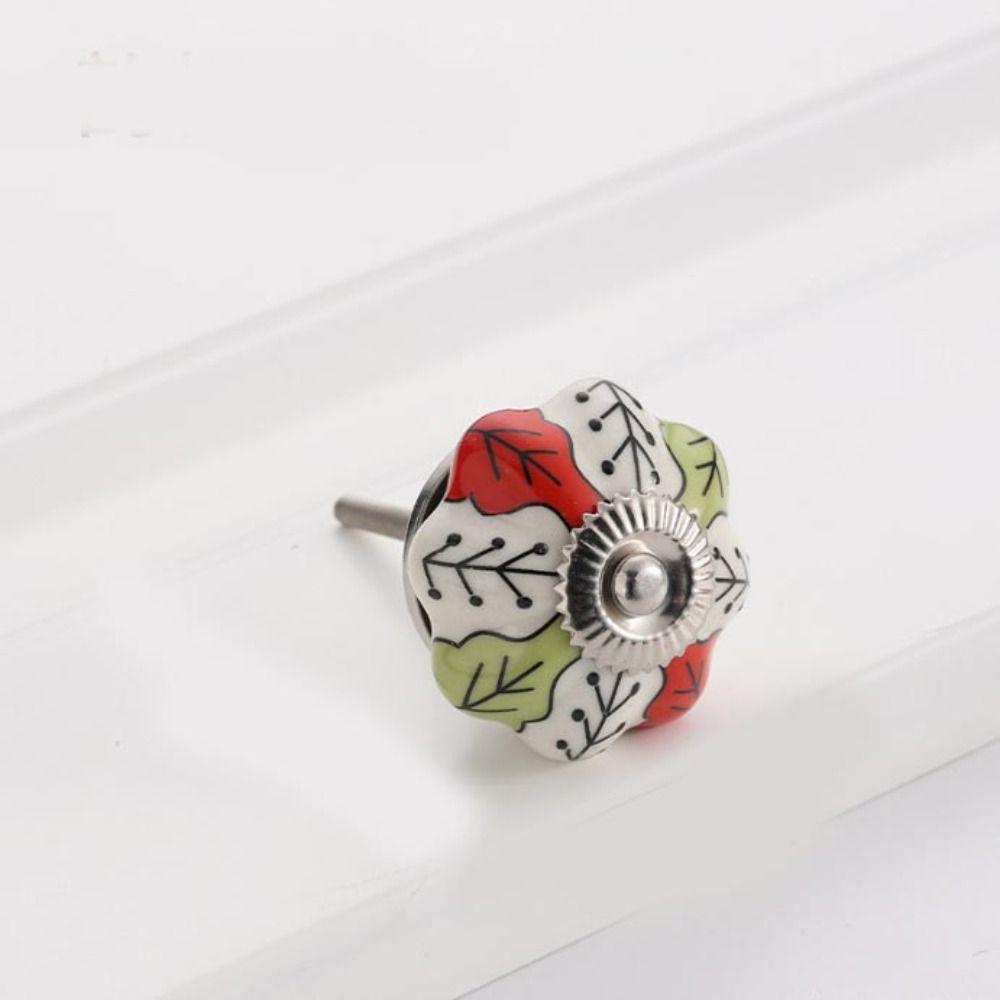 Винтажная мебельная ручка с одним отверстием, круглая ручка для ящика, ретро керамическая ручка-тыква, для винного шкафа