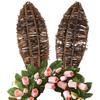 14.5-inch Easter Grapevine Bunny Ear Wreath Accessory With Wire Rattan Wreath Decoration