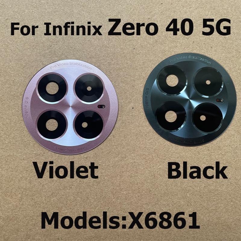 For Infinix Zero 40 5G Back Camera Glass Lens Rear Camera Glass Cover With Glue Sticker Repair Replacement Parts X6861