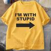 Футболка 'Im with Stupid' Мужской спортивный костюм С принтом букв Летние повседневные топы с коротким рукавом Модная дышащая спортивная одежда