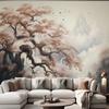 Фотообои с природным пейзажем, расписанные вручную, дерево, горы, домашний декор, настенные фрески