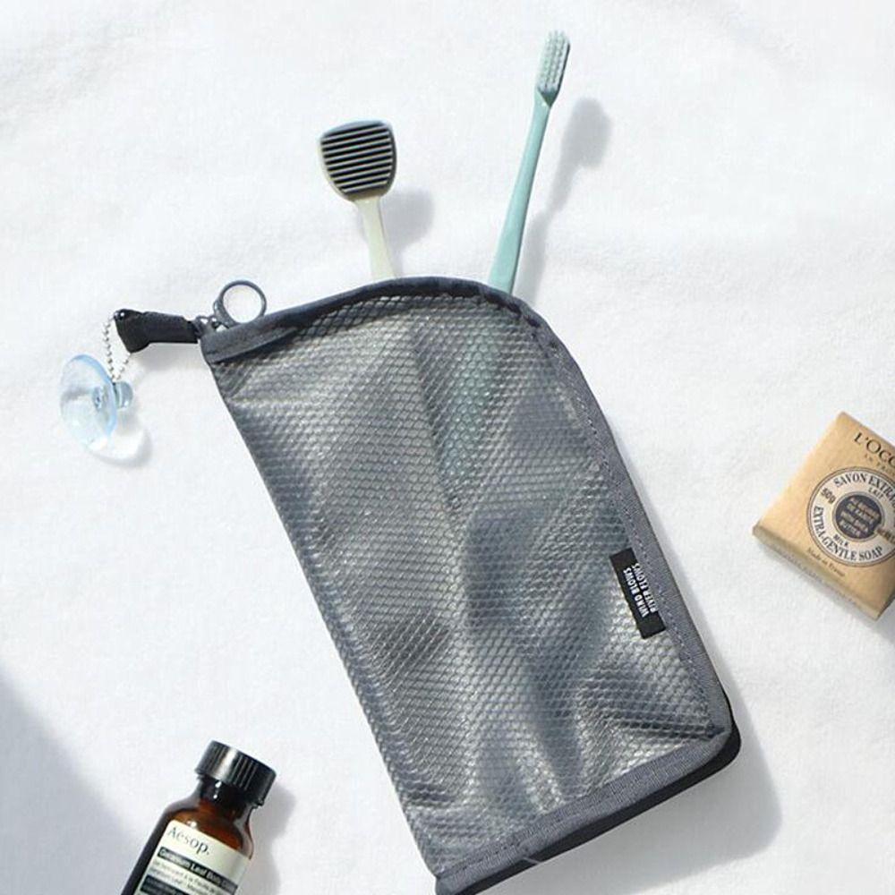 Zipper Cosmetic Bag Stand Storage Bag Folding Makeup Brush Bag  Bathroom