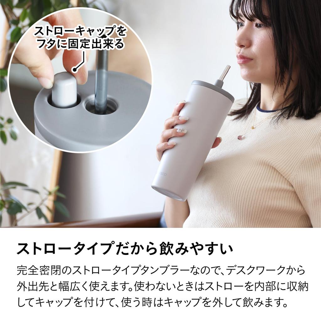 CB Japan ESCAPE PRO Термокружка Полностью подходит для посудомоечной машины Вакуумная Нержавеющая сталь с трубочкой 750, SANTECO, Серый, 750 мл, Герметичная, Безопасная, Термоизолированная, Стальная, Двойные стенки