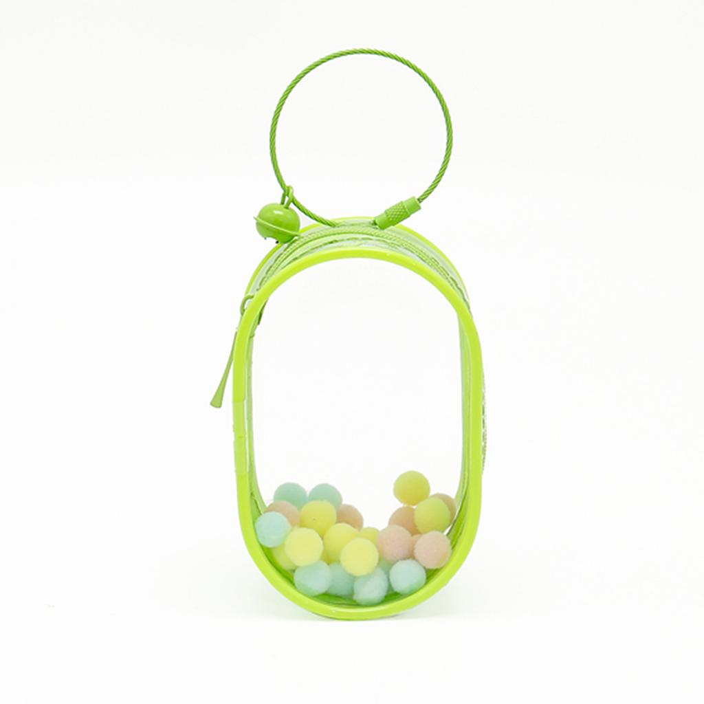 Thicken Transparent Pvc Clear Pouch Mystery Box Organizer Box Keychain Bag Doll Organization Toy Storage Case With Plush Ball