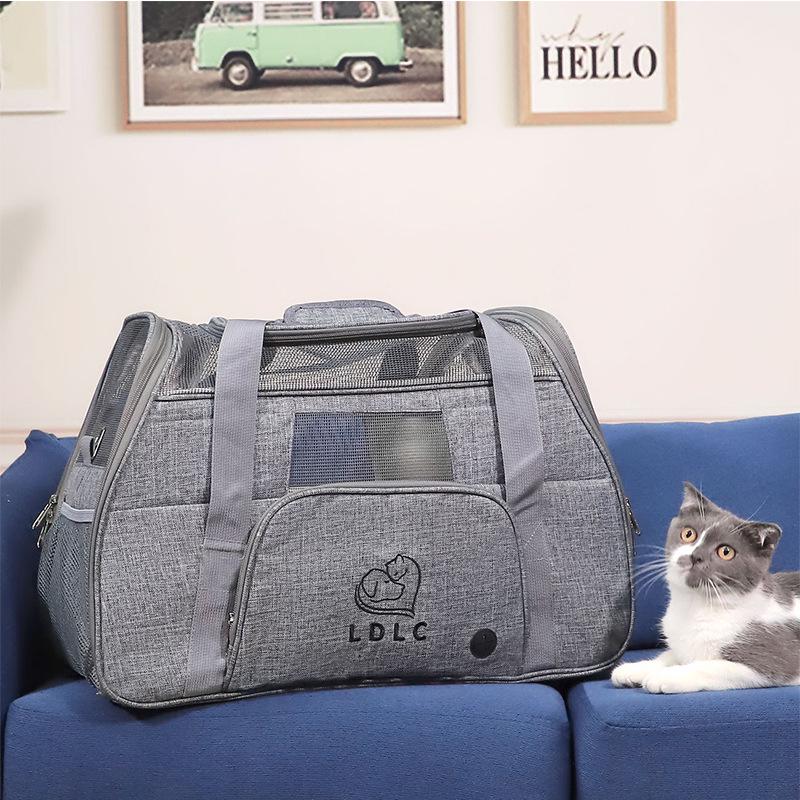 Qisheng LDLC Большая вместительная дышащая складная сумка для путешествий для домашних животных на одно плечо