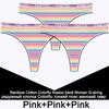 3PCS/Set Rainbow Colorful Striped Cotton Women Panties Sexy G-String Underwear Femme Finetoo Band Thong Intimate T-Back Lingerie