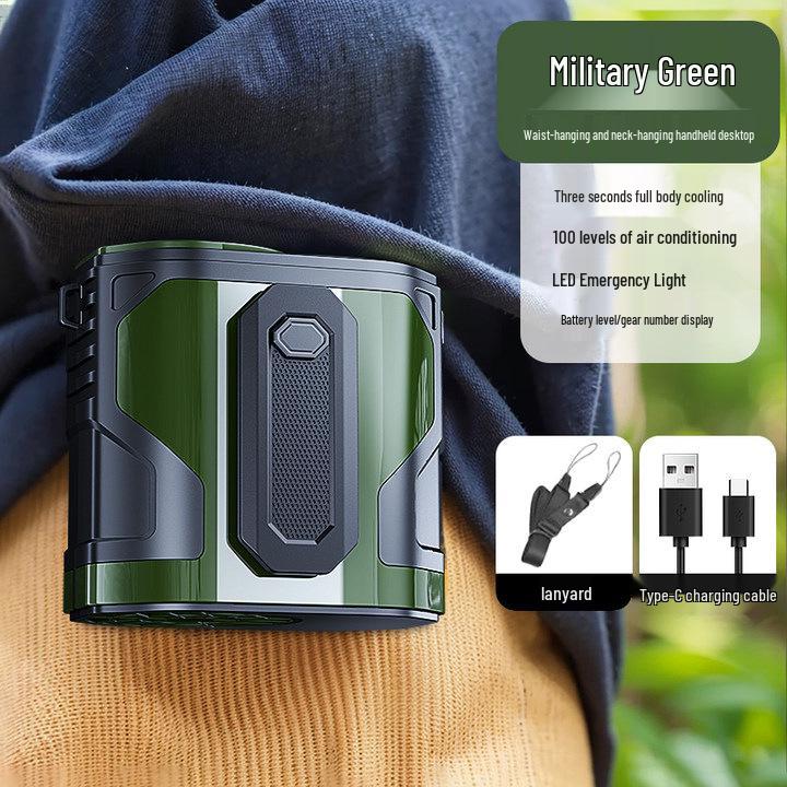 Портативный USB-вентилятор с креплением на пояс и регулируемой скоростью