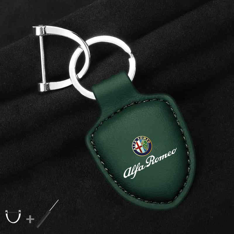 CQSUV1 Leather Car Keychain Key Ring For Alfa Romeo 159 156 147 Mito Giulia Giulietta Tonale Stelvio 8C Volante Accessories