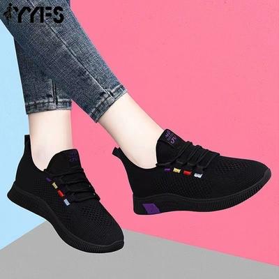 Мягкая подошва Нескользящая Рабочая Повседневная Беговая Черные Рабочие Туфли Женские Тканевые Туфли Фитнес Танцы Спортивная Обувь