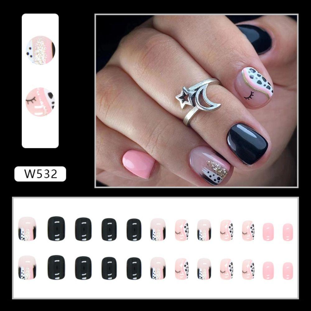 24 шт. съемные полные покрытия DIY длинные французские накладные ногти овальные белые края