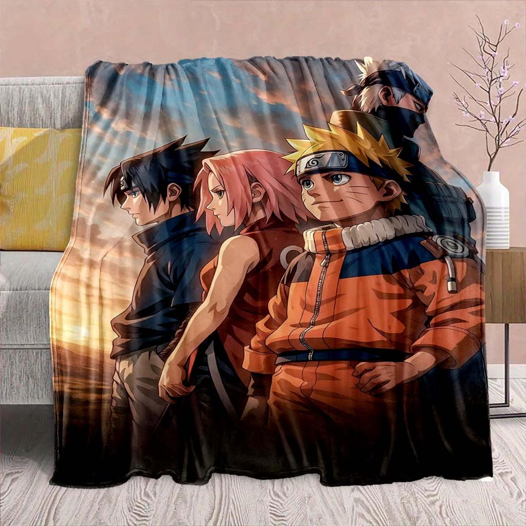 Naruto Anime Flannel Blanket - Soft Warm Perfect for Sofa, Bedding Camping Travel Office Home Decor