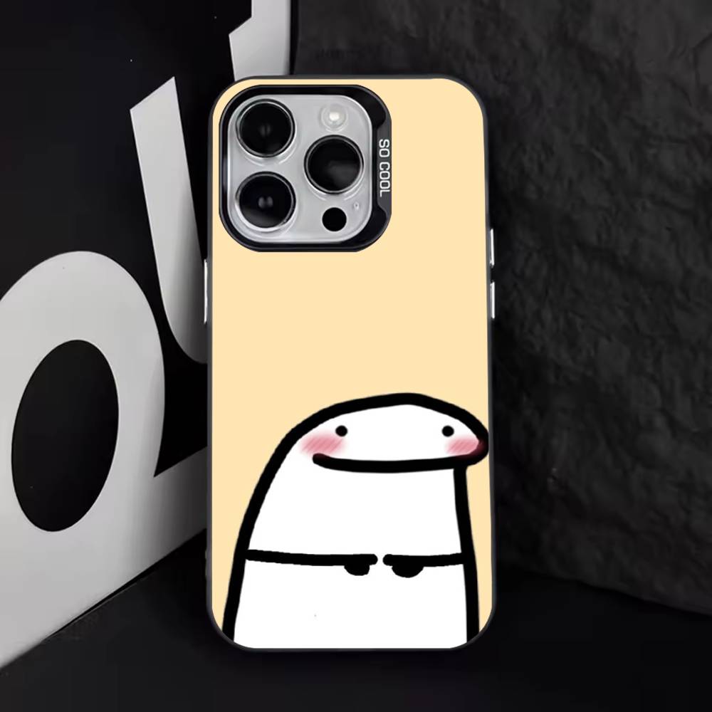 Celular Flork Cute For iPhone 17,16,15,14,13,12,11,Pro,Max,Plus,E,Air,Mini Anti Fall Black Matte Hard Bumper Phone Case